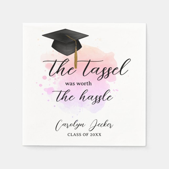 Serviette En Papier Tassel valait la peine de la Hassle Graduation (Devant)