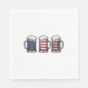 Serviette En Papier Tasses à bière patriotiques Conception de chemise