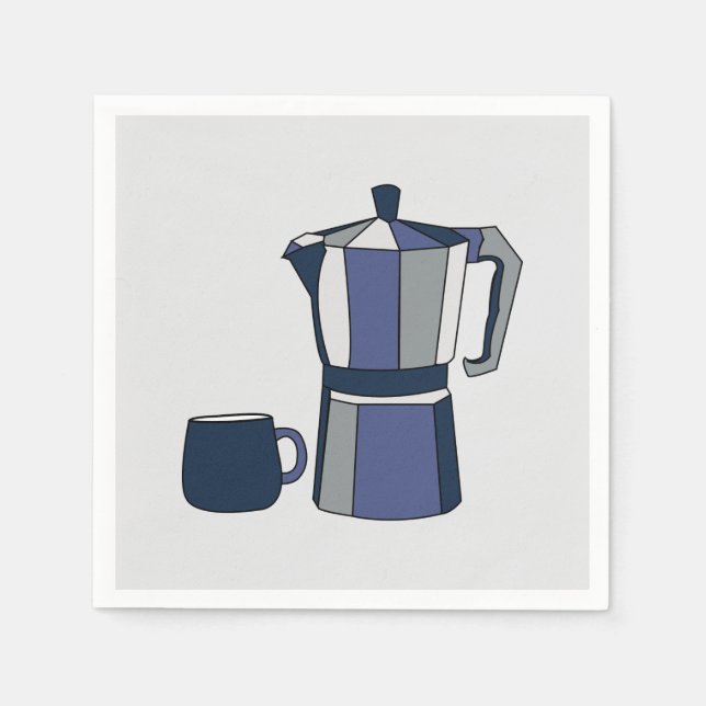 Serviette En Papier Tasses à café Pot à café Fête (Devant)