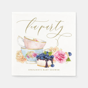 Serviette En Papier Tasses à thé aquarelle vintage Baby Shower Tea Par