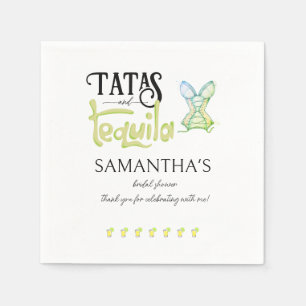 Serviette En Papier Tatas & Tequila Fête de Fiançailles Moderne Fiesta