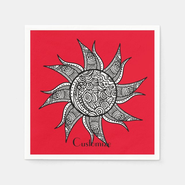 Serviette En Papier Tatouage de henné Sun Thunder_Cove (Devant)