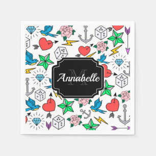 Serviette En Papier Tatouage de la vieille école