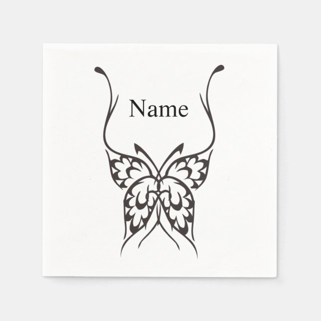 Serviette En Papier Tatouage papillon stylisé Thunder_Cove (Devant)