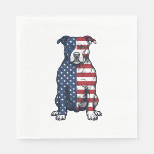 Serviette En Papier Tatouage vectoriel vintage de Pit Bull patriotique