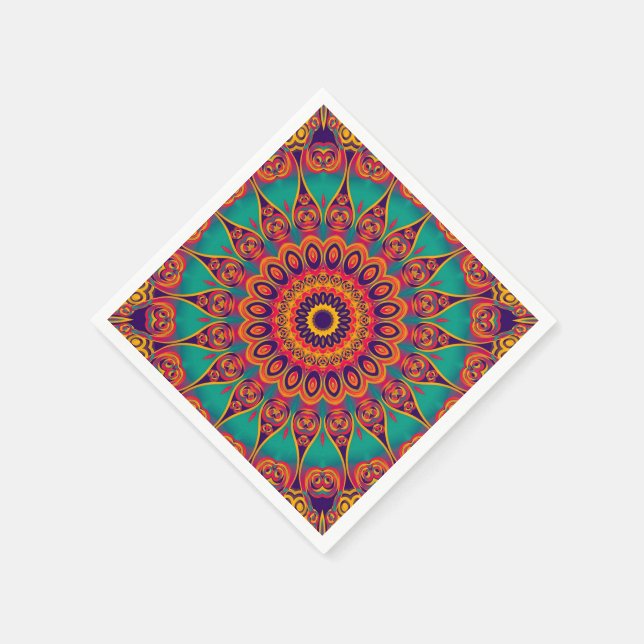 Serviette En Papier Tattoo Kaleidoscope Fractal (Coin)