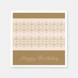 Serviette En Papier Taupe Avec Floral Rose