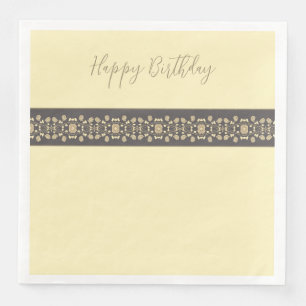 Serviette En Papier Taupe Et Crème Et Gris Foncé
