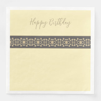 Serviette En Papier Taupe Et Crème Et Gris Foncé
