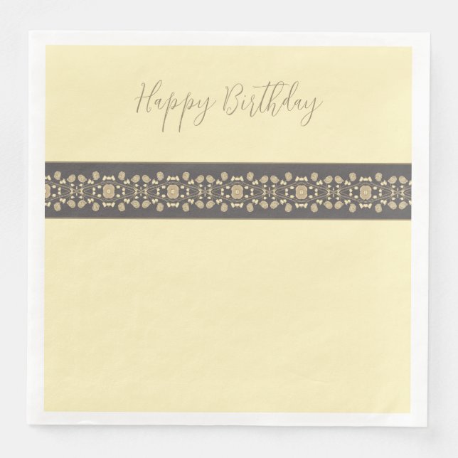 Serviette En Papier Taupe Et Crème Et Gris Foncé (Devant)