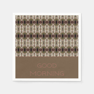 Serviette En Papier Taupe Gris Et Rose
