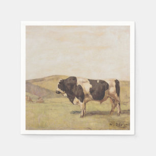 Serviette En Papier Taureau dans un paysage suisse (de Ferdinand Hodle