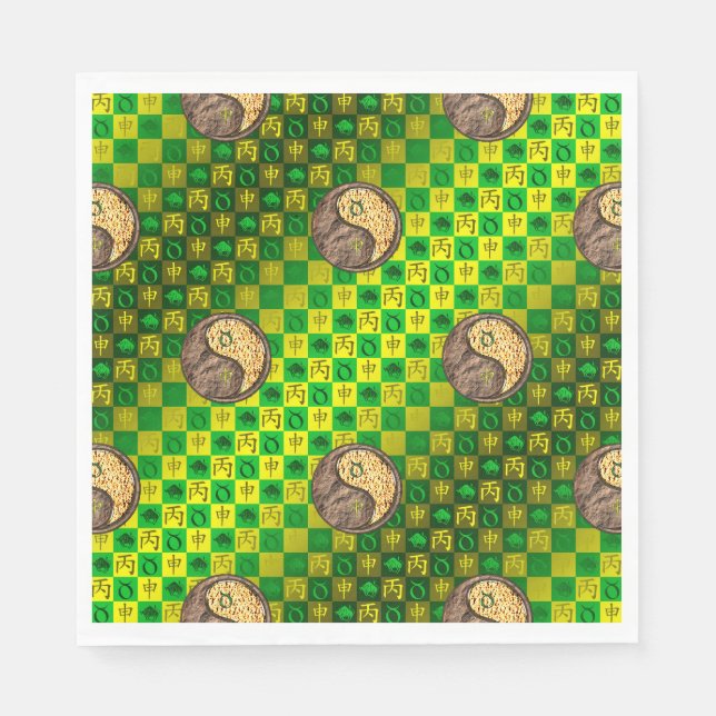 Serviette En Papier Taureau & Singe de feu (Devant)