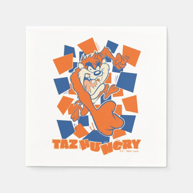 Serviette En Papier TAZ™ Hungry Smashing Through Checker (Devant)