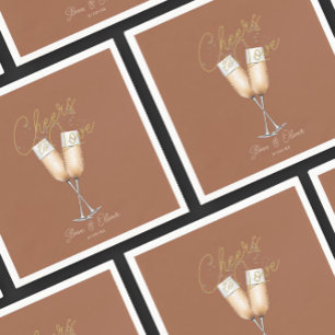Serviette En Papier Tchin à l'amour Rust Terracotta Enterrement de vie