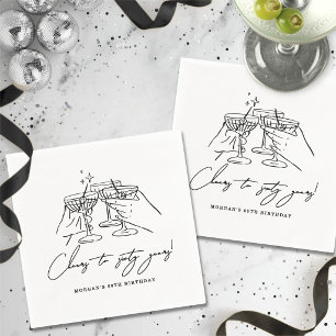 Serviette En Papier Tchin pour soixante ans Fête d'anniversaire
