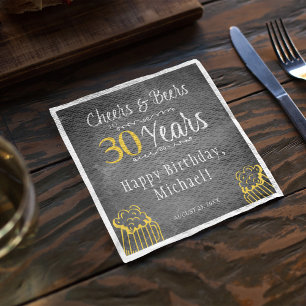 Serviette En Papier Tchin-tchin et bières 30 ans étape importante fête