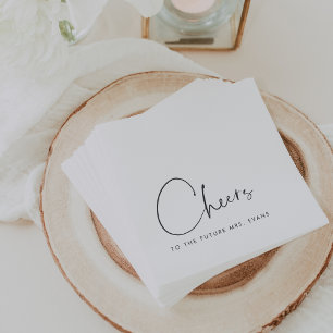 Serviette En Papier Tchin Tchin Minimaliste pour le Futur Mme Enterrem