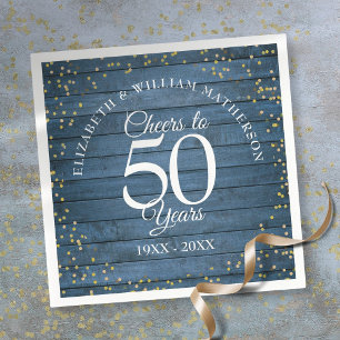 Serviette En Papier Tchin Tchin pour 50 ans d'anniversaire de mariage 