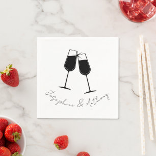 Serviette En Papier Tchin Tchin Verres à Champagne Célébration