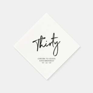 Serviette En Papier Tchin Trente Fête d'anniversaire moderne pour ad