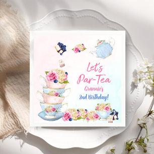 Serviette En Papier Tea Anniversaire Fleur rose Fille Par tea Floral