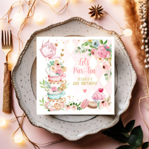 Serviette En Papier Tea Anniversaire Fleur rose Fille Par tea Floral