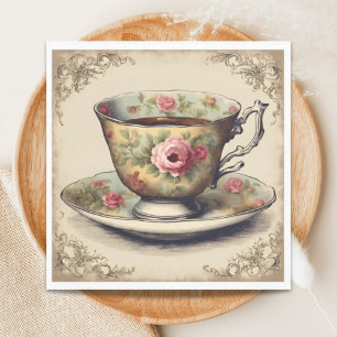 Serviette En Papier Tea Cup vintage Floral Fête des mariées Tea Party