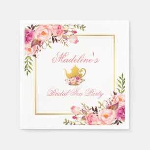 Serviette En Papier Tea Party à la Fête des mariées rose