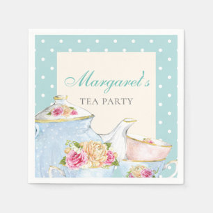 Serviette En Papier Tea Party Polka point personnalisé
