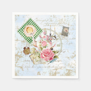 Serviette En Papier Tea Party vintage