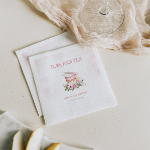 Serviette En Papier Tea Party Whimsical Floral Tea Party
