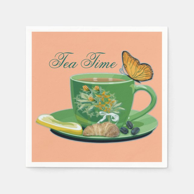 Serviette En Papier Tea Time Cup & Saucer serviettes (Devant)