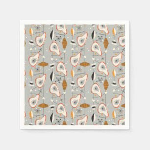 Serviette En Papier Teal géométrique et motif bleu