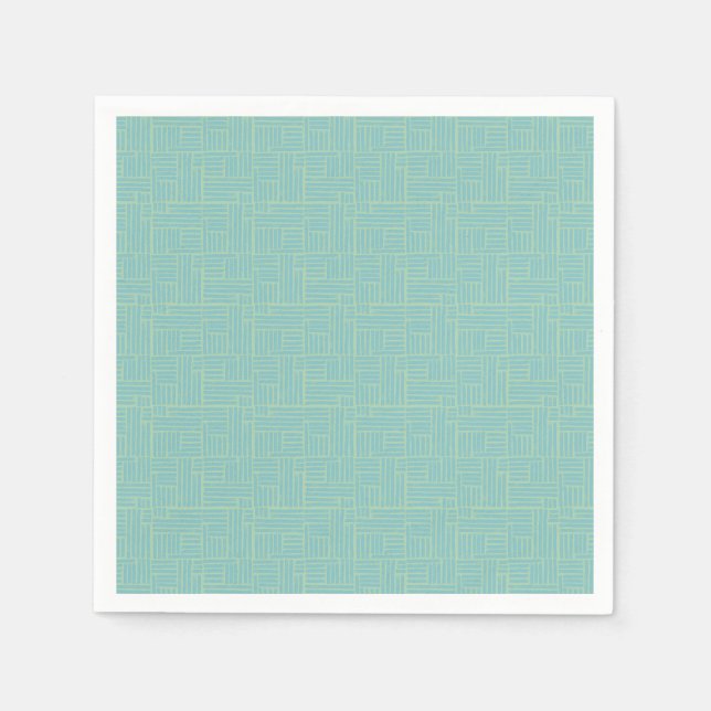 Serviette En Papier Teal ink roller stripes (Devant)