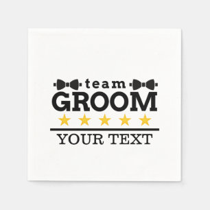 Serviette En Papier Team Groom Garçon d'honneur Célibataire Noir
