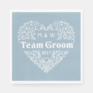 Serviette En Papier Team Groom monogrammes personnalisés et serviettes