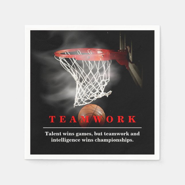 Serviette En Papier Teamwork Basketball Motivational Inspirational (Devant)