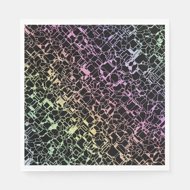 Serviette En Papier techno rainbo : (Devant)