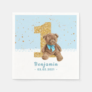 Serviette En Papier Teddy Bear 1er Anniversaire serviettes