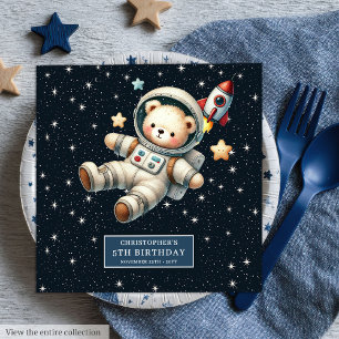 Serviette En Papier Teddy Bear Astronaut Napkins Bébé Anniversaire