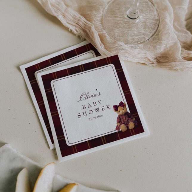 Serviette En Papier Teddy Bear Baby Shower  (Créateur téléchargé)