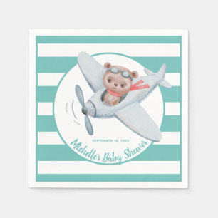 Serviette En Papier Teddy Bear Baby shower d'avion Neutre hommes