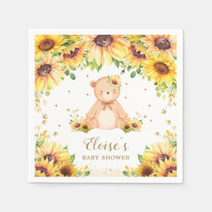 Serviette En Papier Teddy Bear Baby shower de tournesol fête d'annive