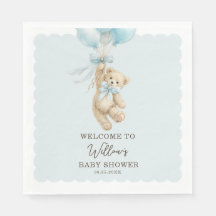 Teddy Bear Balloons Baby Shower Napkins