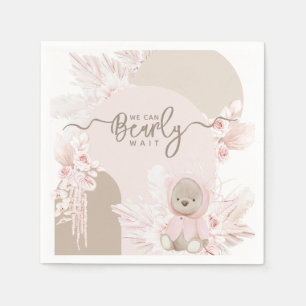 Serviette En Papier Teddy Bear Moderne Boho Girl Baby shower