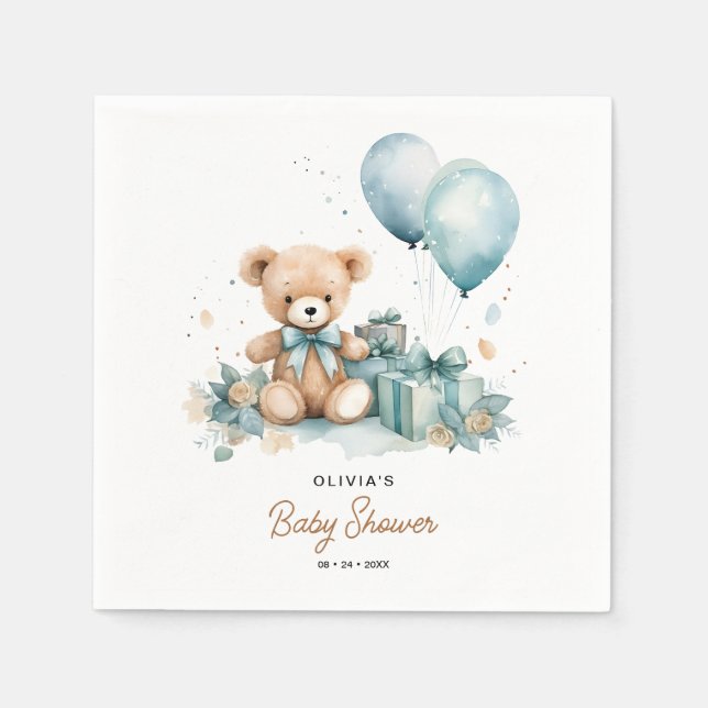 Serviette En Papier Teddy Bear Nous Pouvons Attendre Baby shower (Devant)