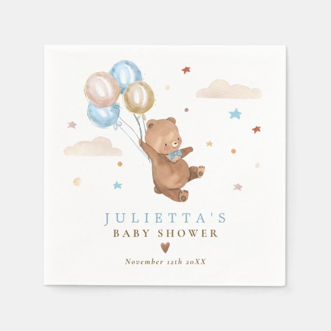 Serviette En Papier Teddy Bear Nous Pouvons Attendre Baby shower Décor (Devant)