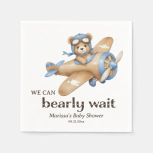 Serviette En Papier Teddy Bear Pilote Baby Boy Douche