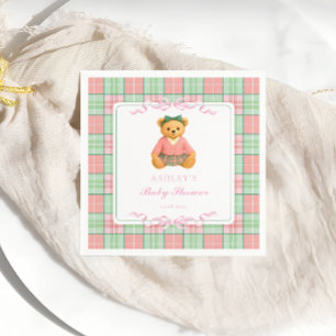 Serviette En Papier Teddy Bear Preppy Girl Baby shower